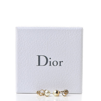 Christian Dior Pearl CD Drop Earrings Gold 5 of 5