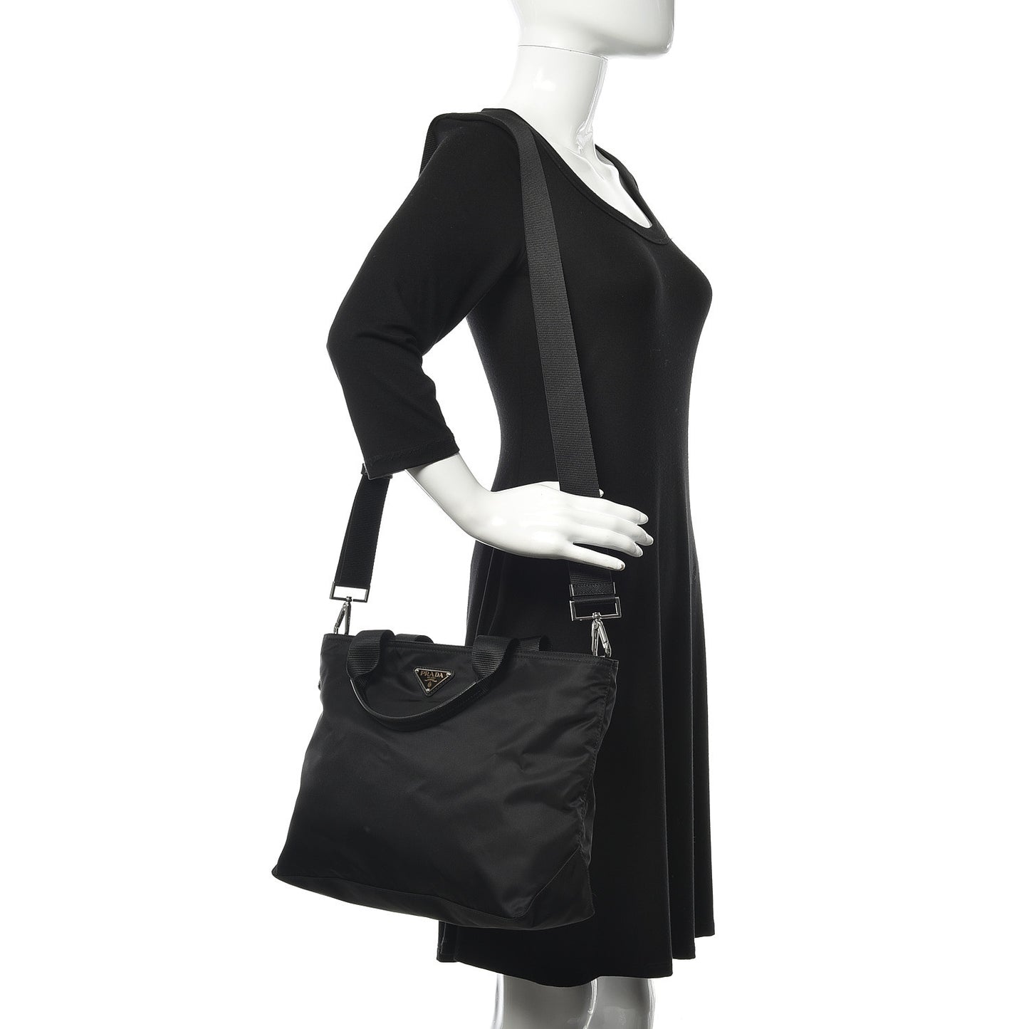Tessuto Nylon Vela Shoulder Bag Black