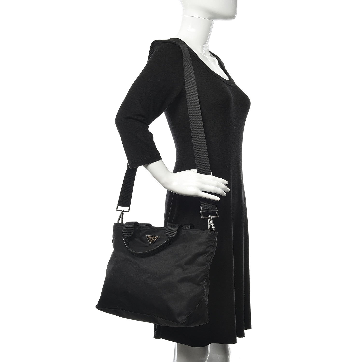 Prada Tessuto Nylon Vela Shoulder Bag Black 2 of 9