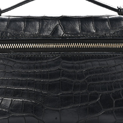 Loro Piana Crocodile L19 Extra Pocket Pouch Black 7 of 10