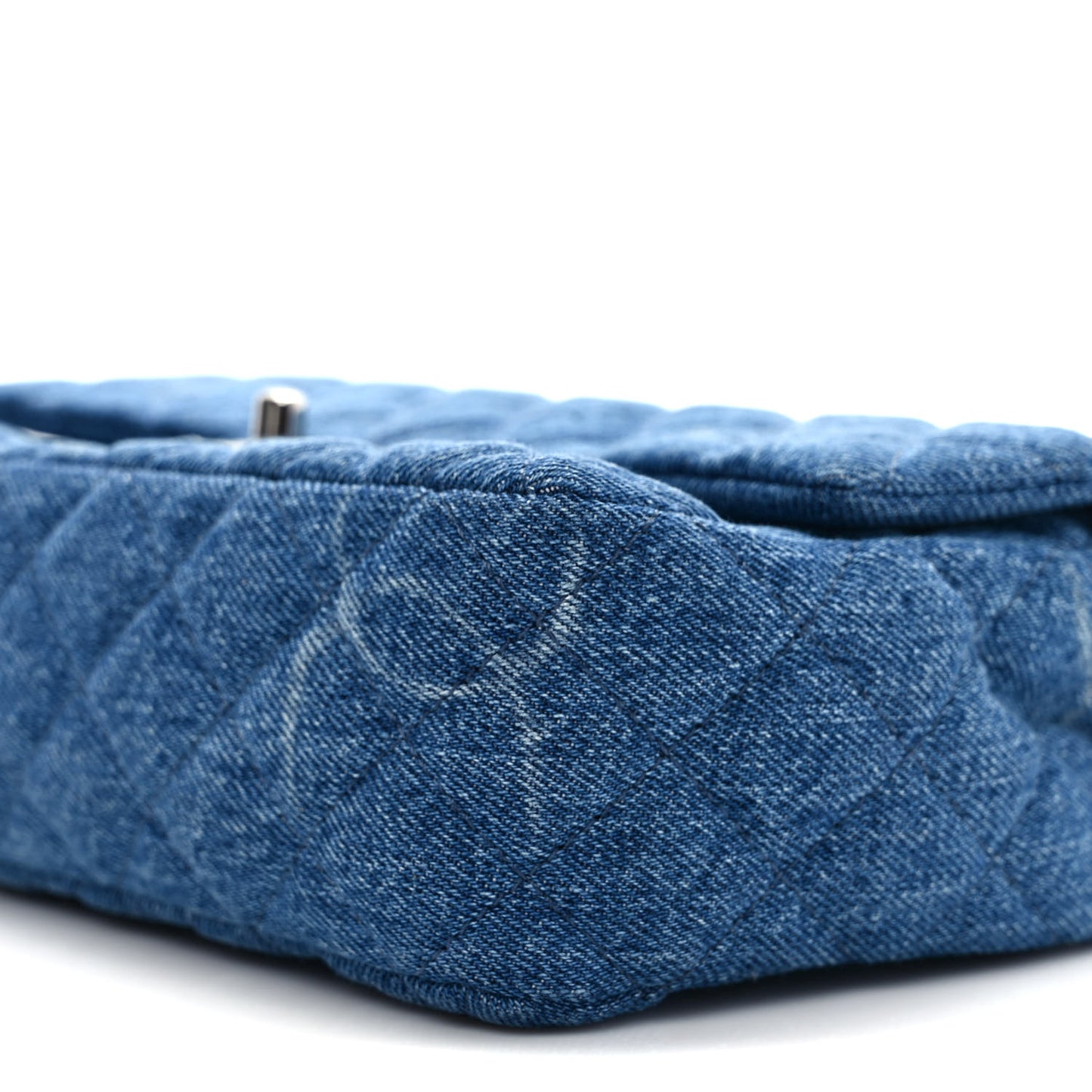 Denim Quilted CC Print Medium Single Flap Blue