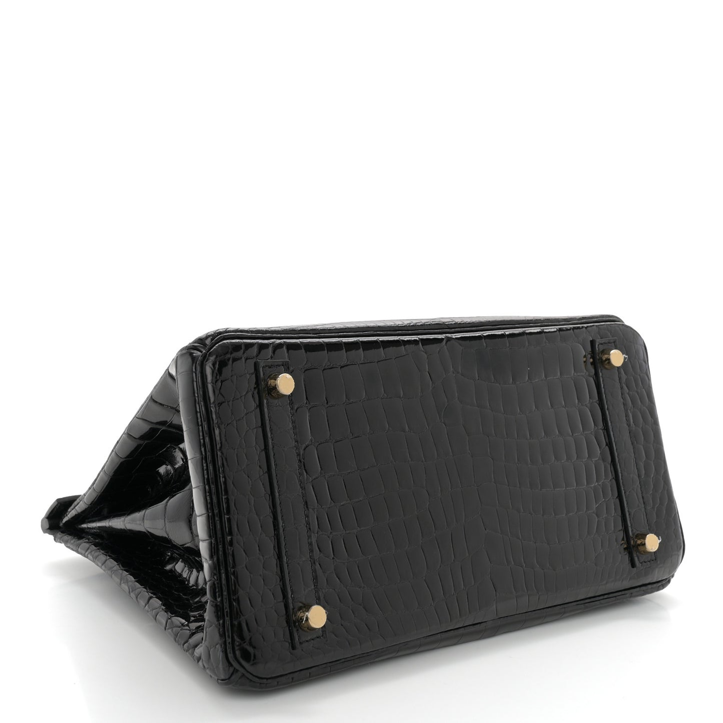 Shiny Porosus Crocodile Birkin 30 Black