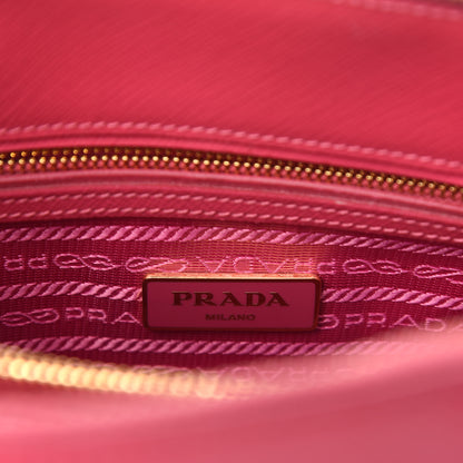 Prada Saffiano Vernice Small Promenade Tote Peonia 9 of 11
