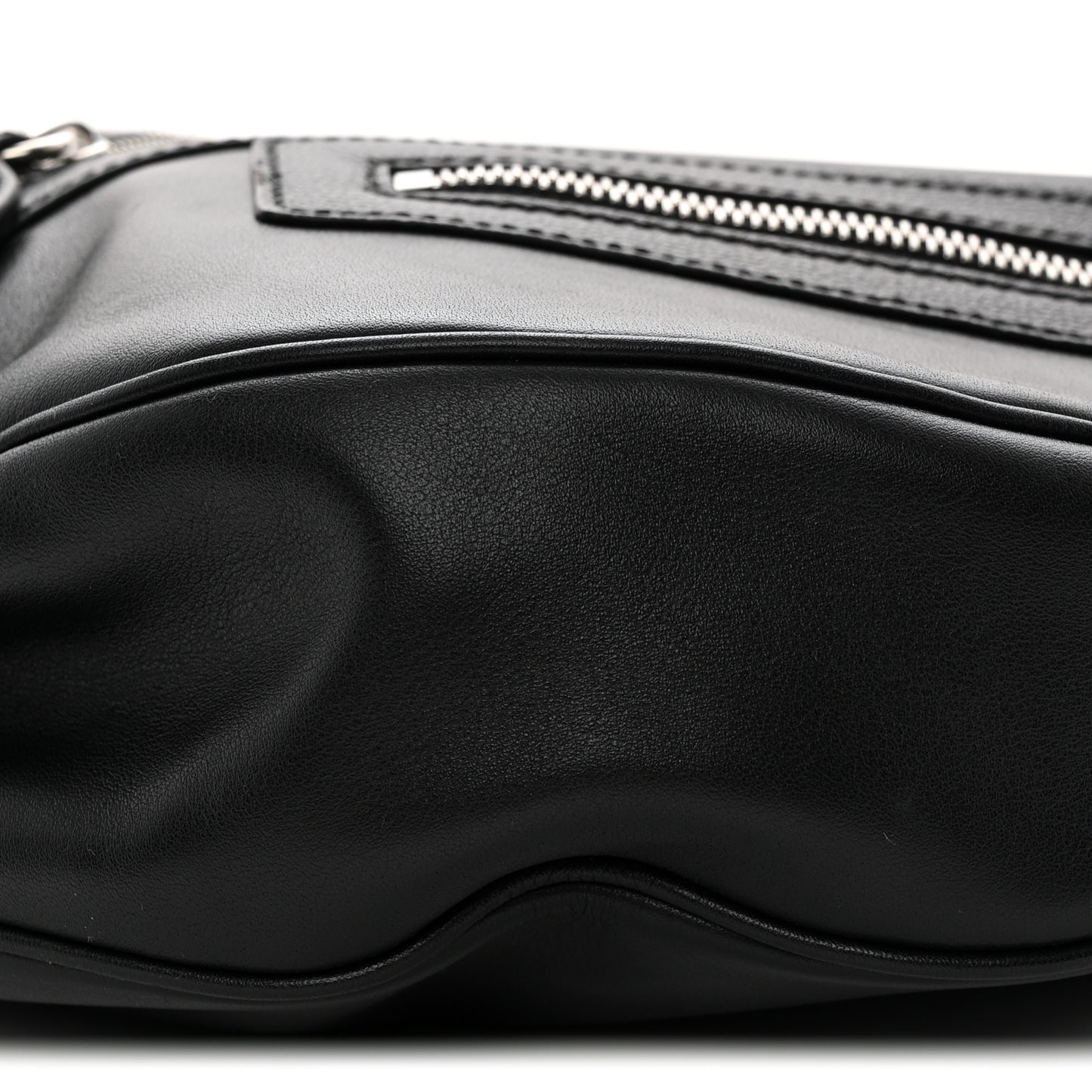 Calfskin Small Repeat Zip Hobo Black