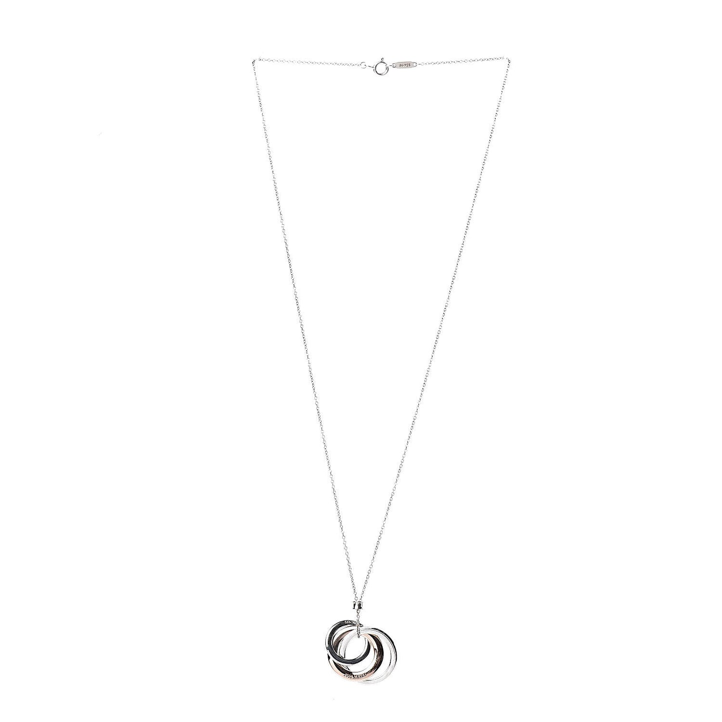 Sterling Silver Rubedo Small Interlocking Circles Pendant Necklace