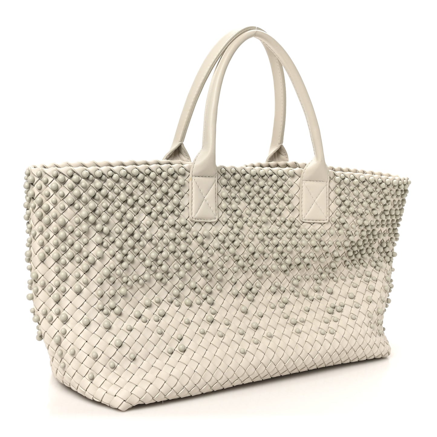 Nappa Intrecciato Beaded Medium Cabat Cream