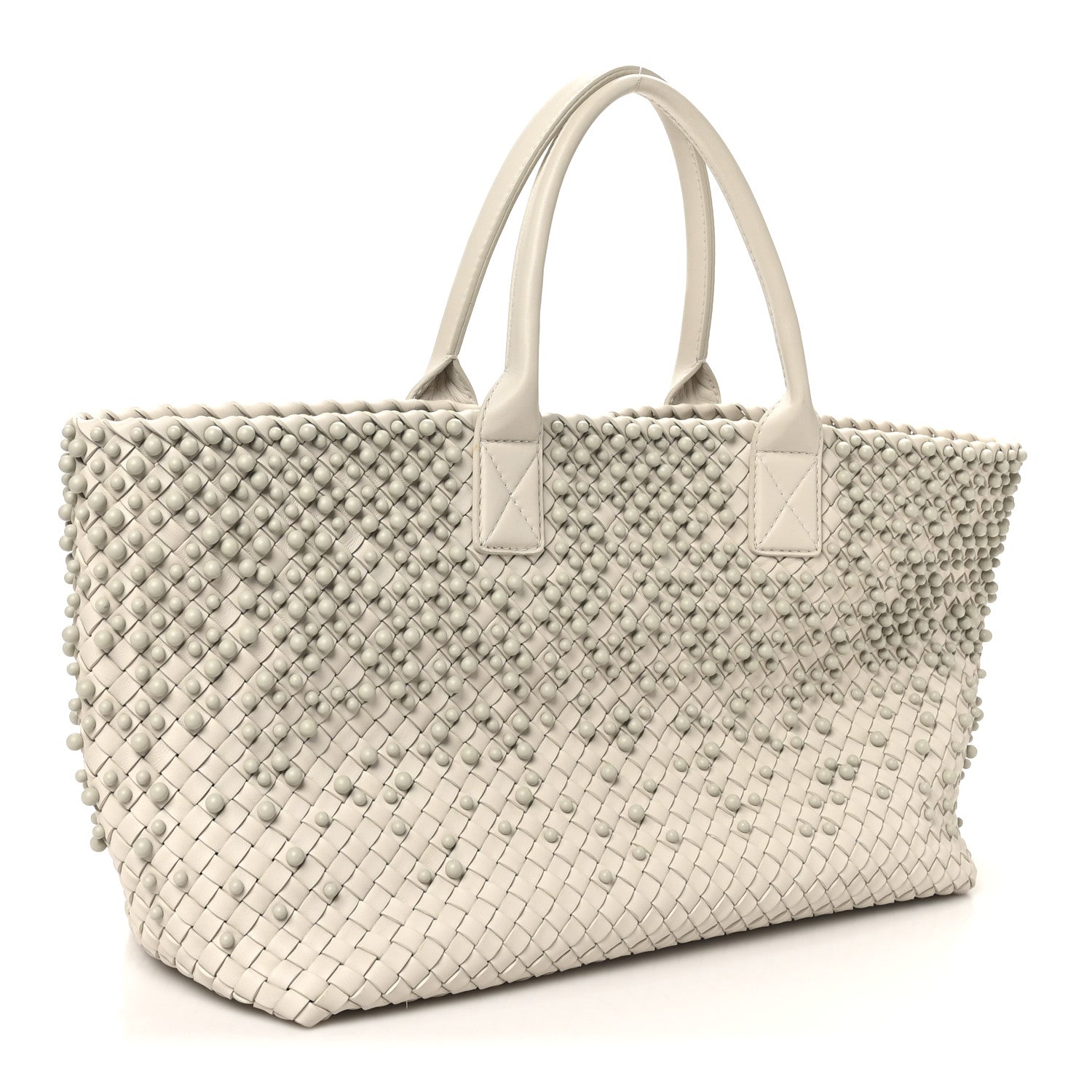 Bottega Veneta Nappa Intrecciato Beaded Medium Cabat Cream 4 of 10