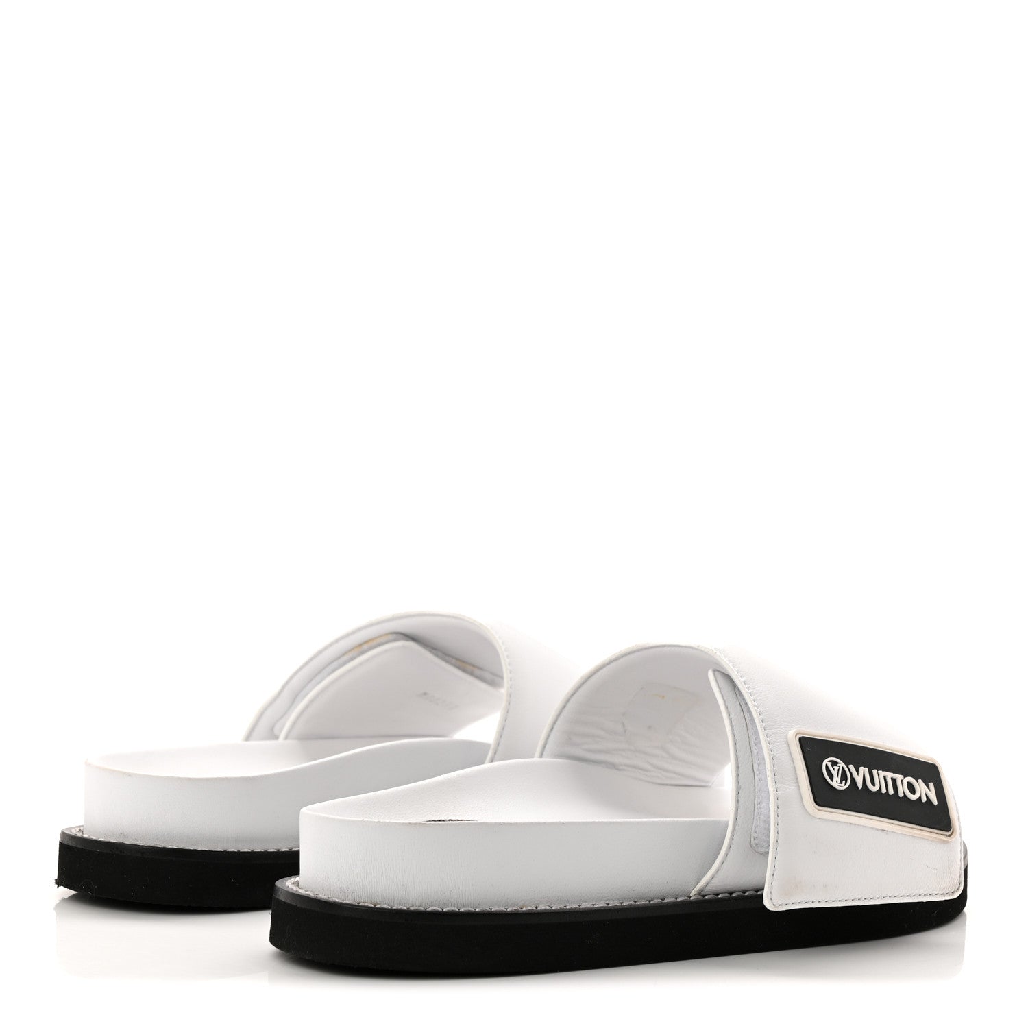 Louis Vuitton Calfskin Sunset Flat Mule Sandals 39 White 5 of 9