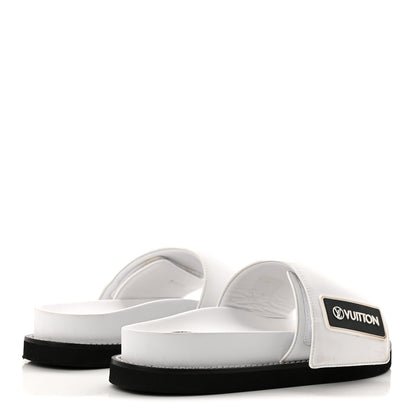 Louis Vuitton Calfskin Sunset Flat Mule Sandals 39 White 5 of 9