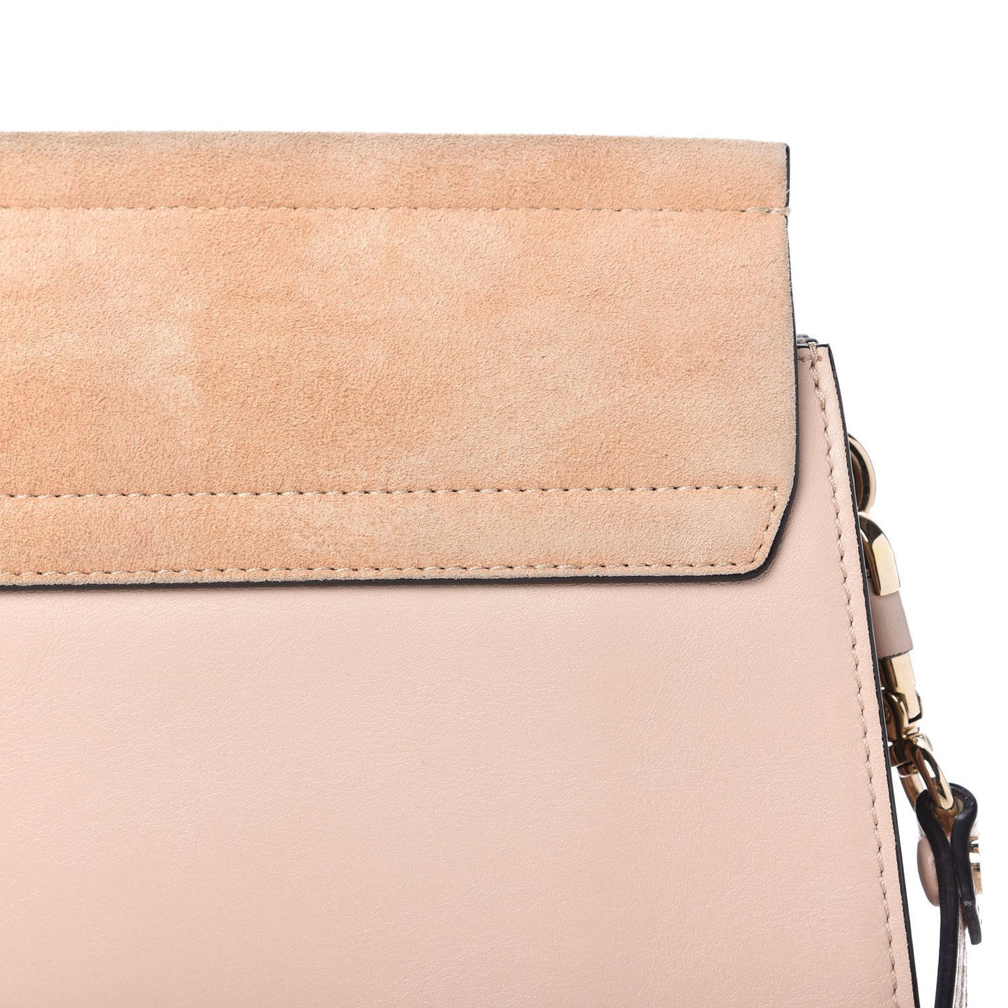 Calfskin Suede Medium Faye Shoulder Bag Cement Pink