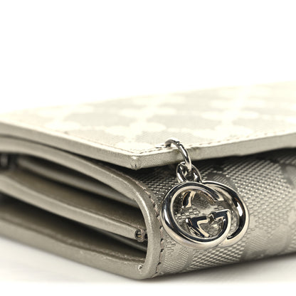 Gucci Imprime Monogram GG Pierce Chain Clutch Wallet Silver 11 of 13