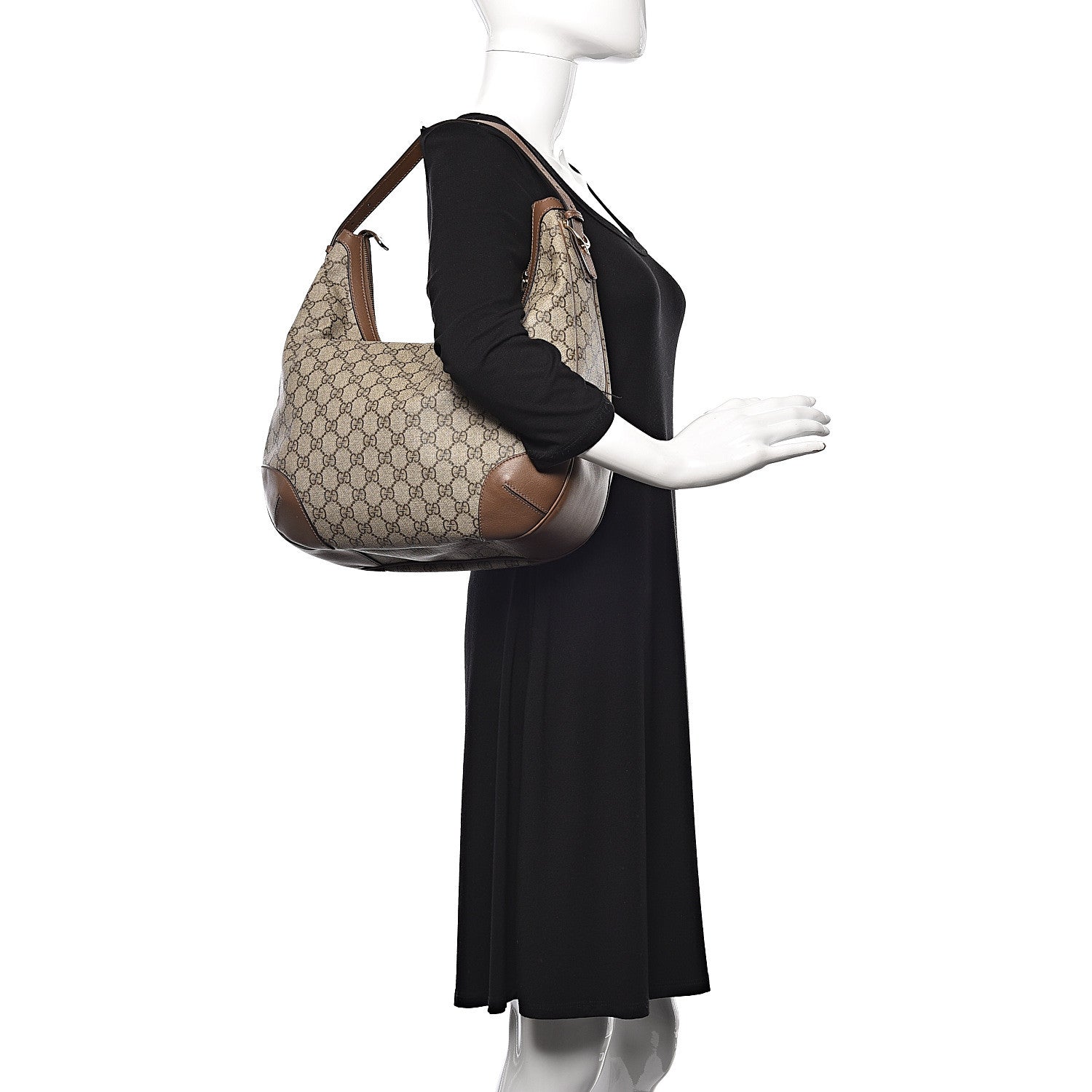 Gucci GG Supreme Monogram Margaux Calfskin Medium Nice Hobo Beige Ebony Acero 2 of 14