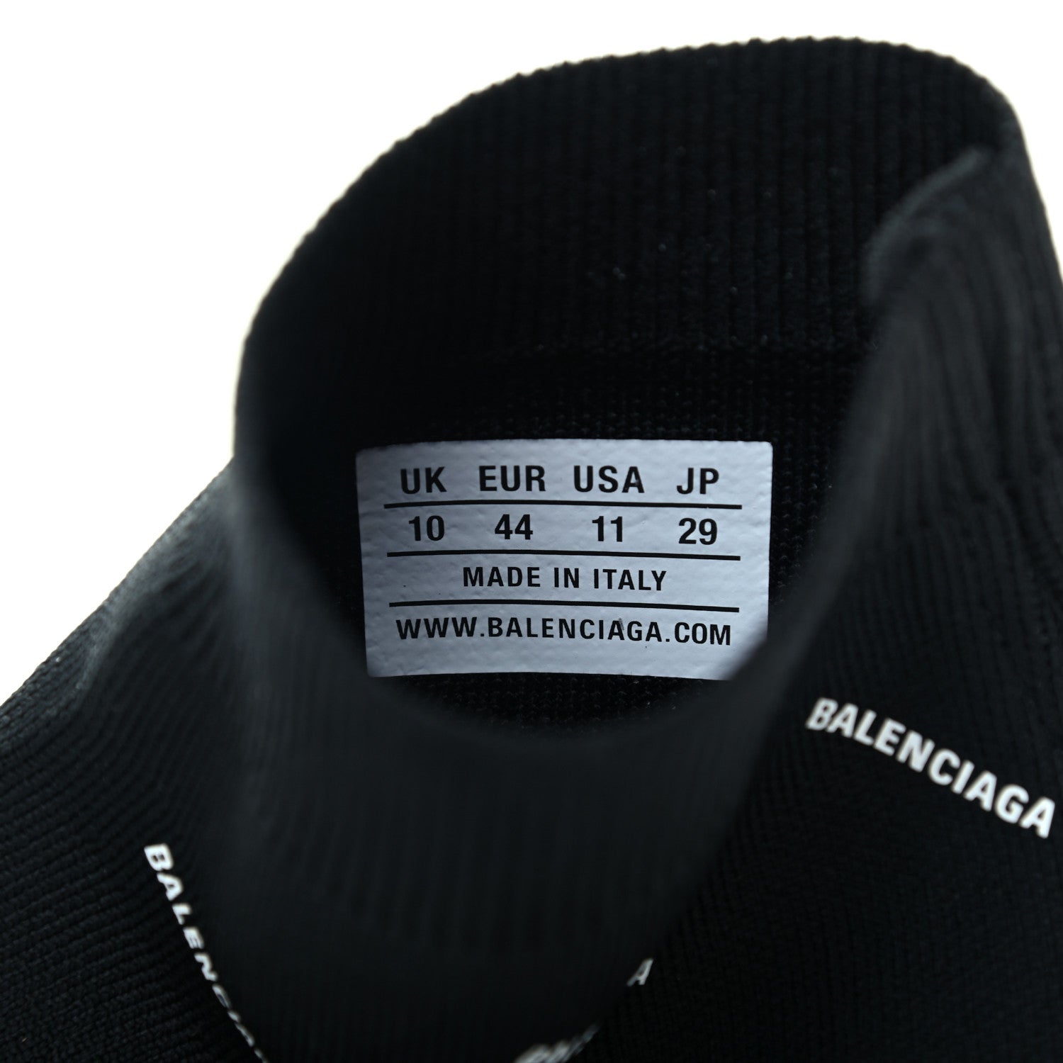 Balenciaga Technical 3D Recycled Knit Allover Logo Mens Speed 2.0 Sneakers 44 Monocolor Black White 7 of 7