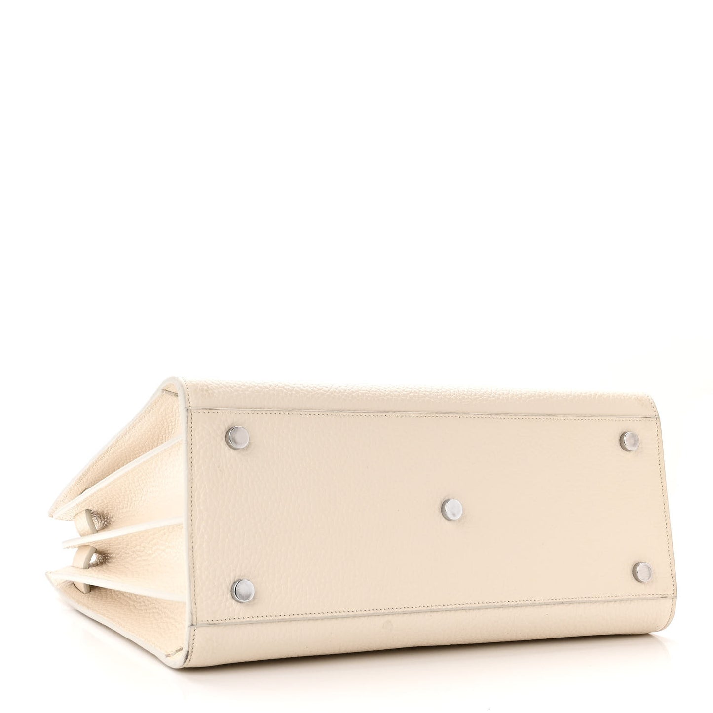 Grained Calfskin Small Sac De Jour Dove White