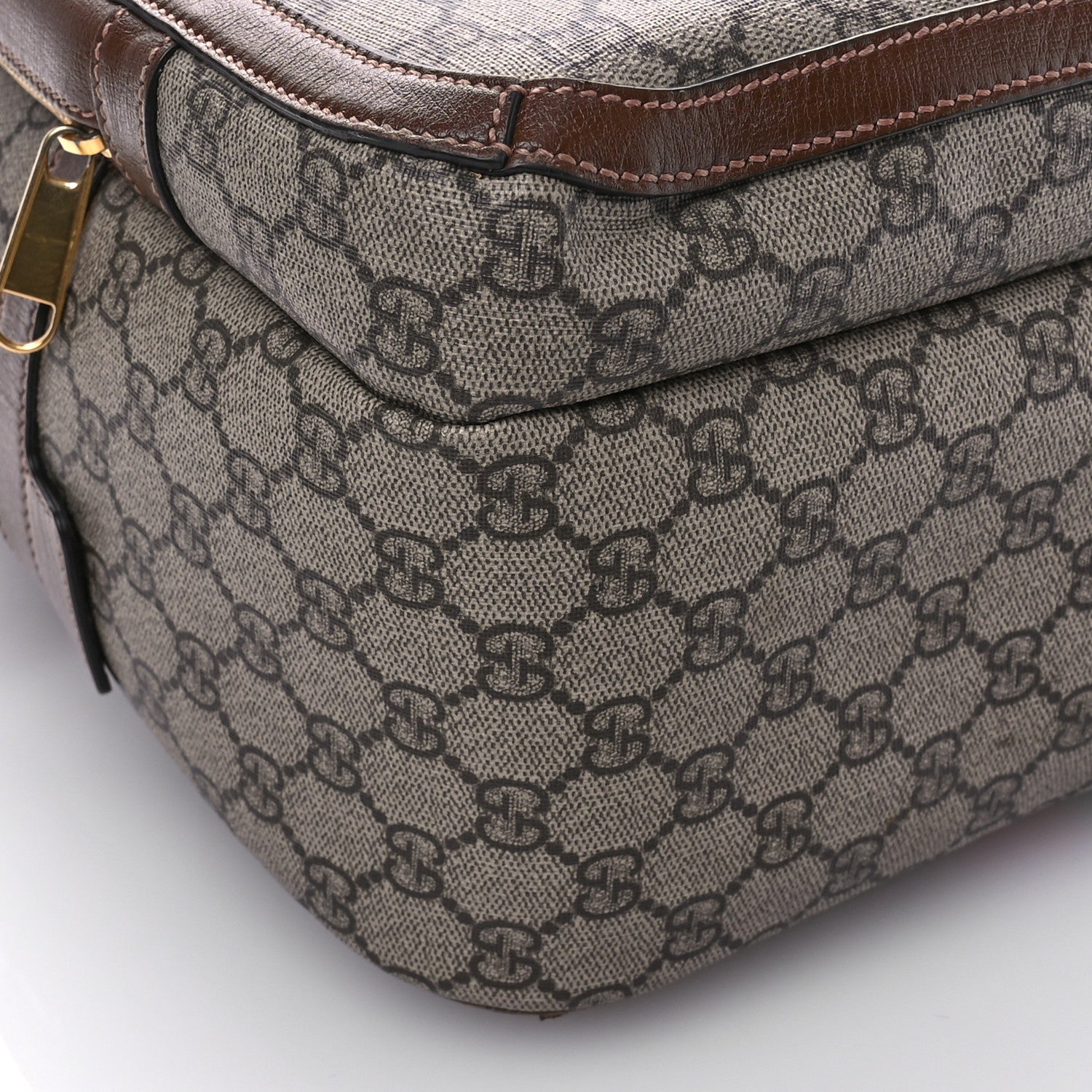 Gucci GG Supreme Monogram Azalea Calfskin Fake/Not Retro Interlocking G Day Backpack Beige Ebony Brown Sugar 9 of 10