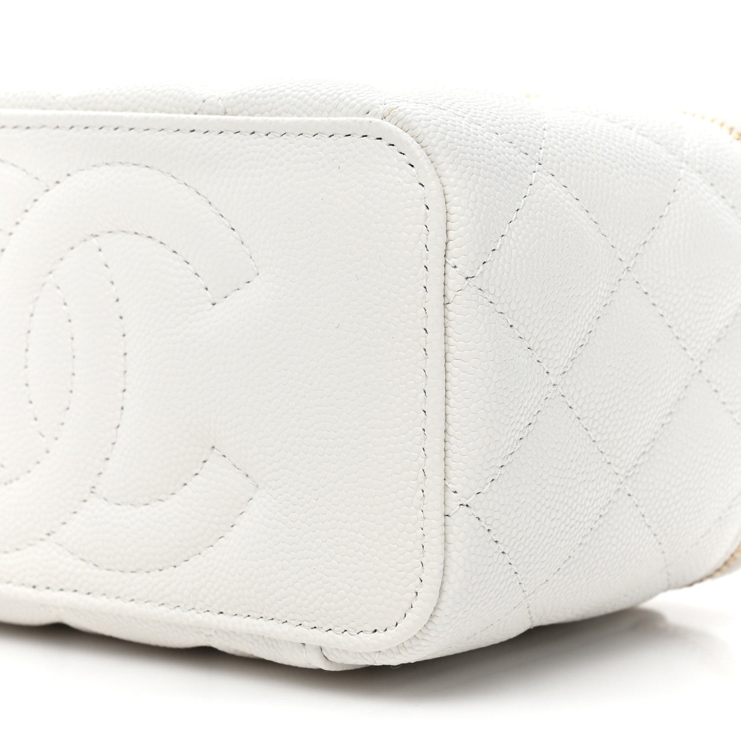 Chanel Caviar Quilted Small Vanity Case With Chain White 8 of 9