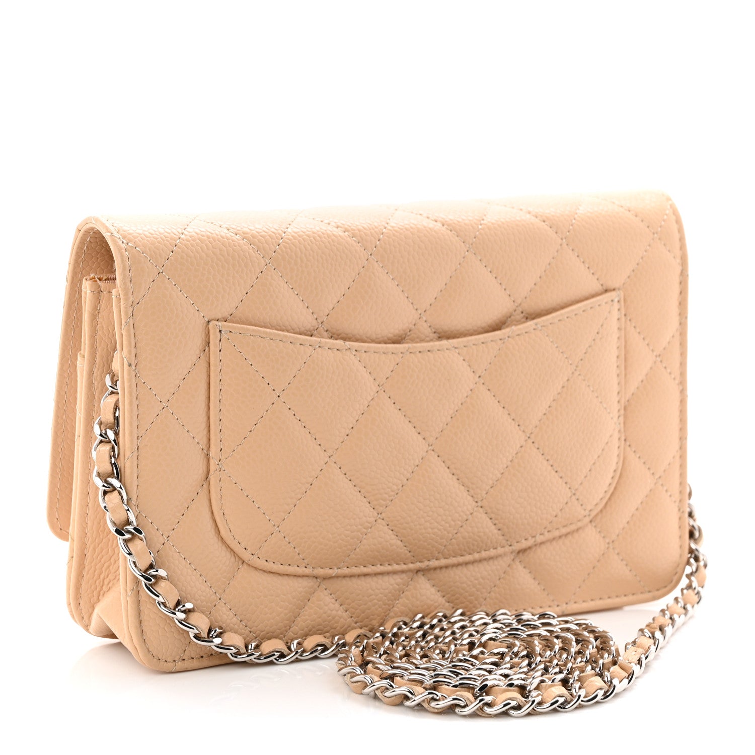 Chanel Caviar Quilted Wallet on Chain WOC Beige 3 of 12