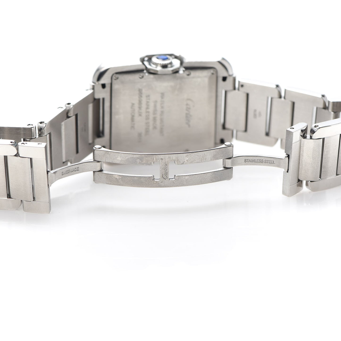 Stainless Steel 30mm Tank Anglaise Automatic Watch