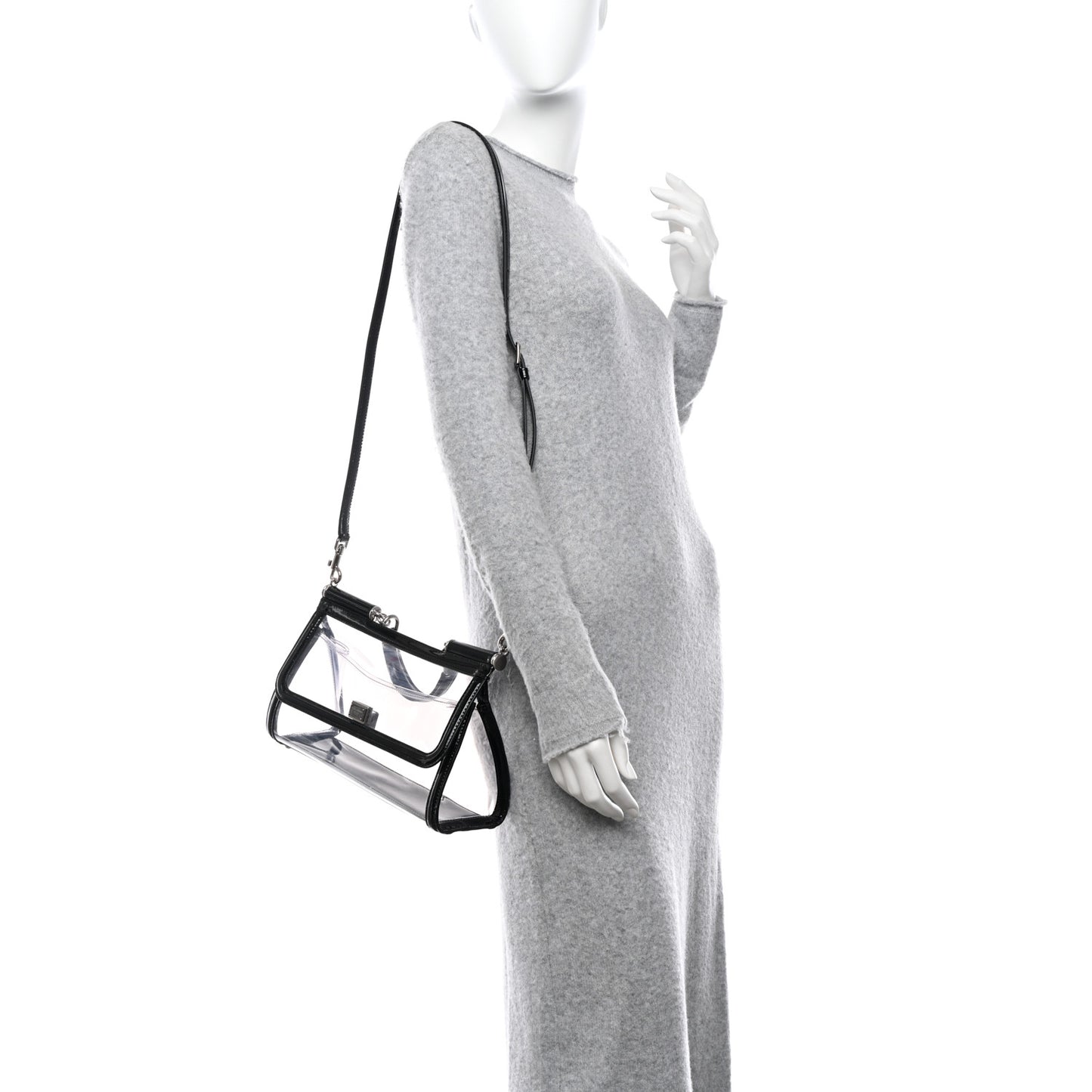 PVC Medium Miss Sicily Satchel Transparent Black