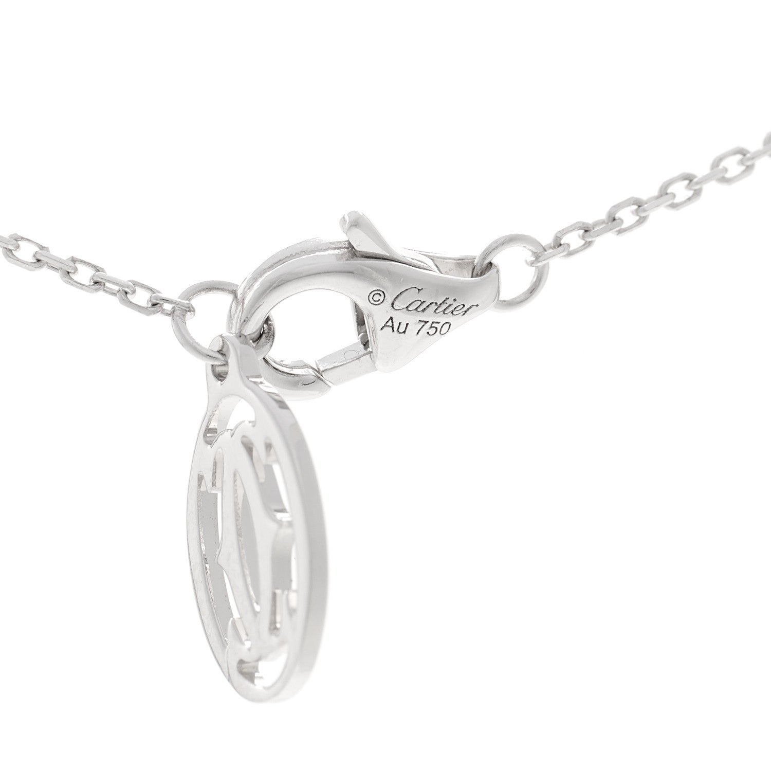 Cartier 18K White Gold Diamond .27ct C De Cartier Pendant Necklace 4 of 5