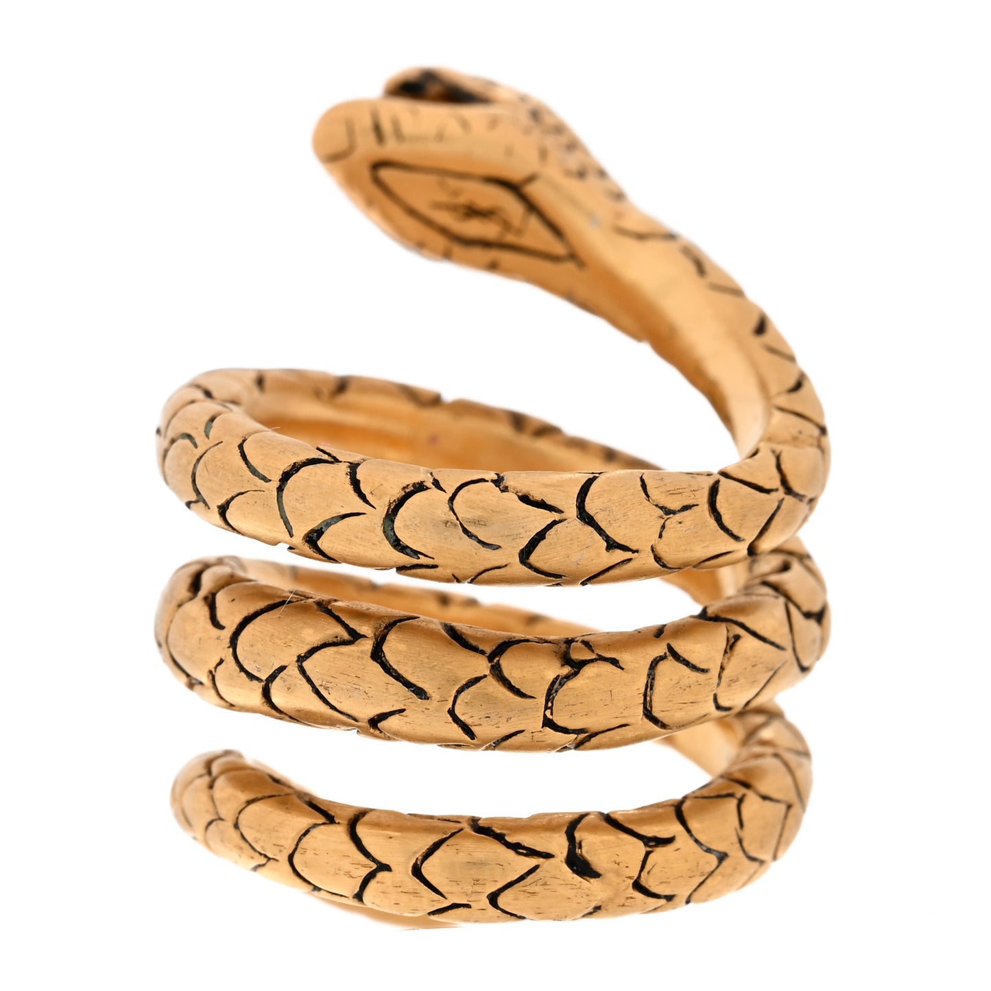 Brass Snake Spiral Ring Gold