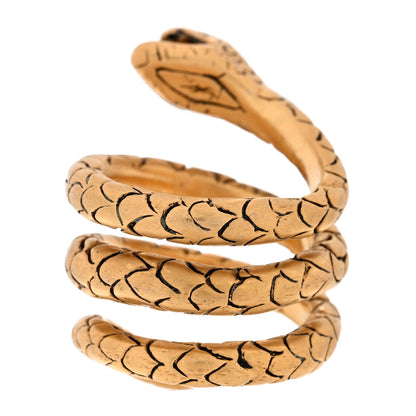 Saint Laurent Brass Snake Spiral Ring Gold 3 of 4