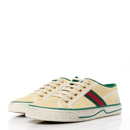 Gucci Old Tennis Tweed Web Mens 1977 Tennis Sneakers 10 Burro Mystic White 3 of 8