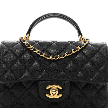 Chanel Caviar Quilted Mini Top Handle Rectangular Flap Black 5 of 10