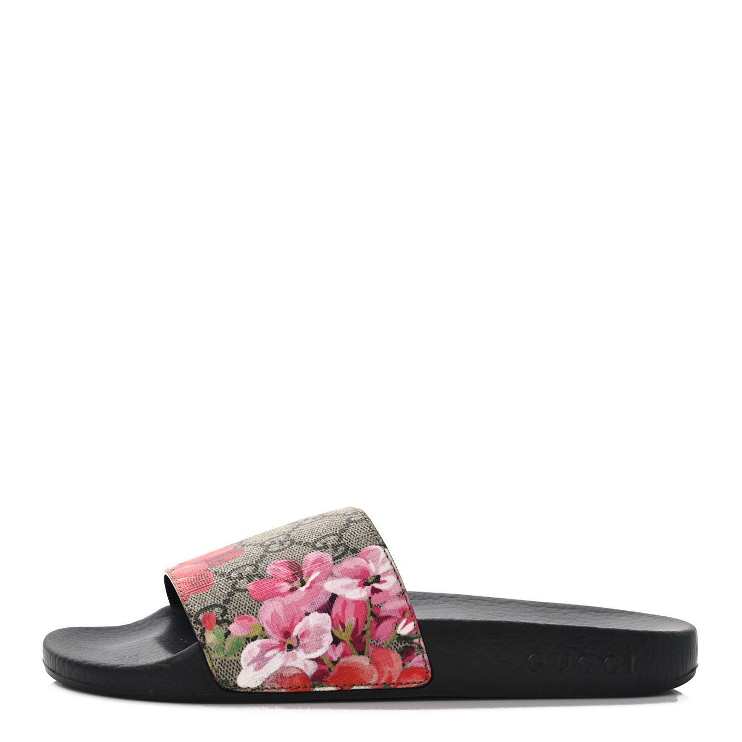 Gucci GG Supreme Monogram Blooms Slide Sandals 37 Beige Multicolor 1 of 8