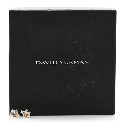 David Yurman 18K Yellow Gold Sterling Silver Diamond Morganite 5mm Petite Chatelaine Bezel Earrings 5 of 5