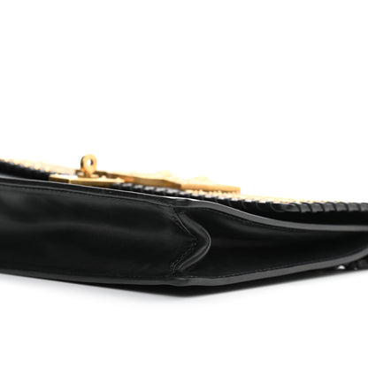 Versace Nappa Whipstitch Icon Western Chain Shoulder Bag Black 10 of 10