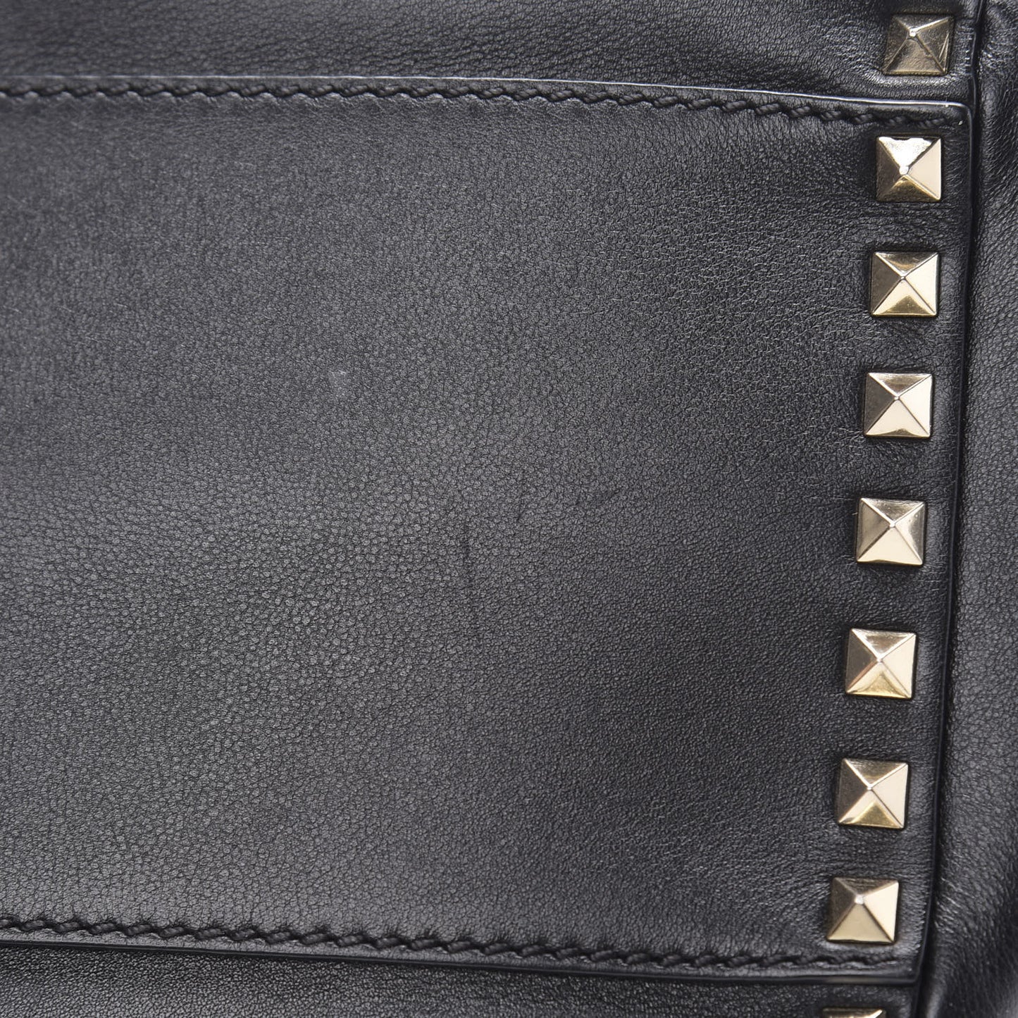 Vitello Rockstud Double Handle Tote Black