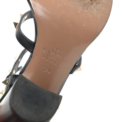 Valentino Garavani Calfskin Rockstud 90mm City Sandals 36 Black 9 of 10
