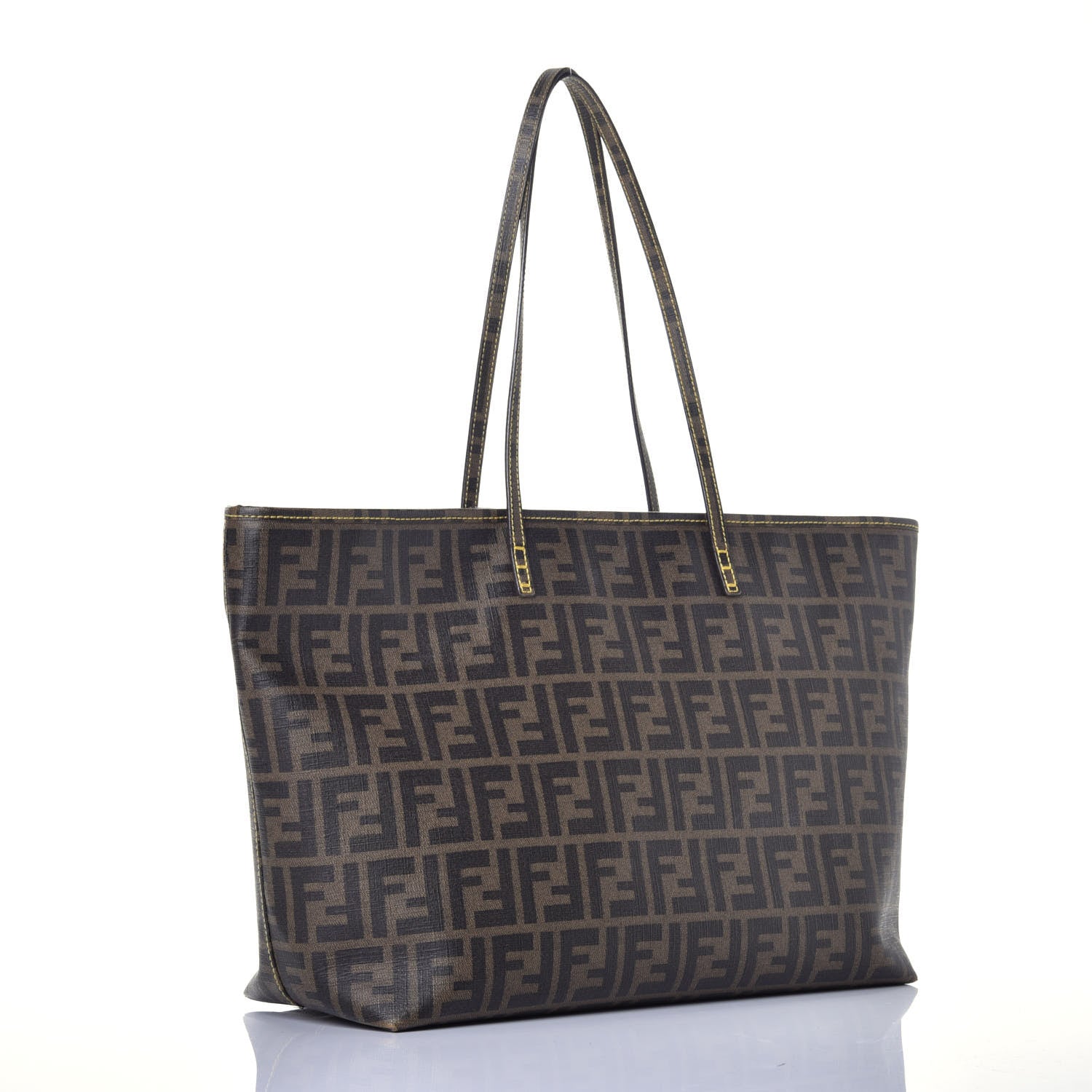 Fendi Zucca Spalmati Medium Roll Tote Tobacco Giallo 3 of 12