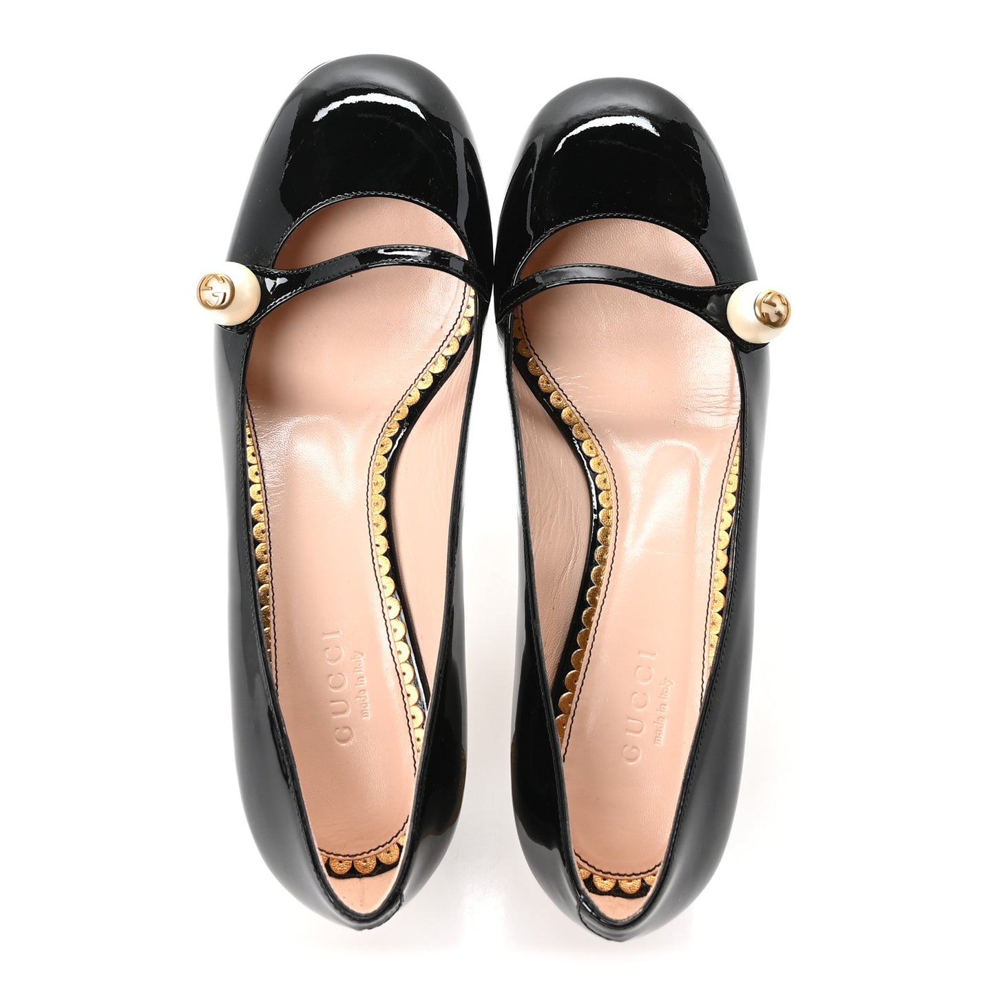 Vernice Crystal Pearl Embellished Mary Jane Pumps 35.5 Black