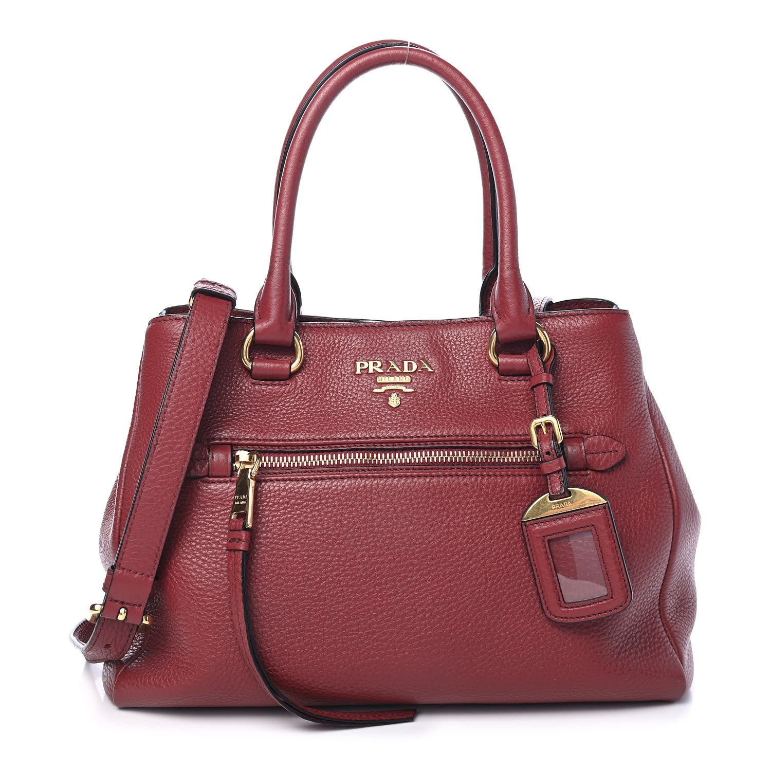 Prada Vitello Phenix Shopping Satchel Rubino 851071 – FASHIONPHILE