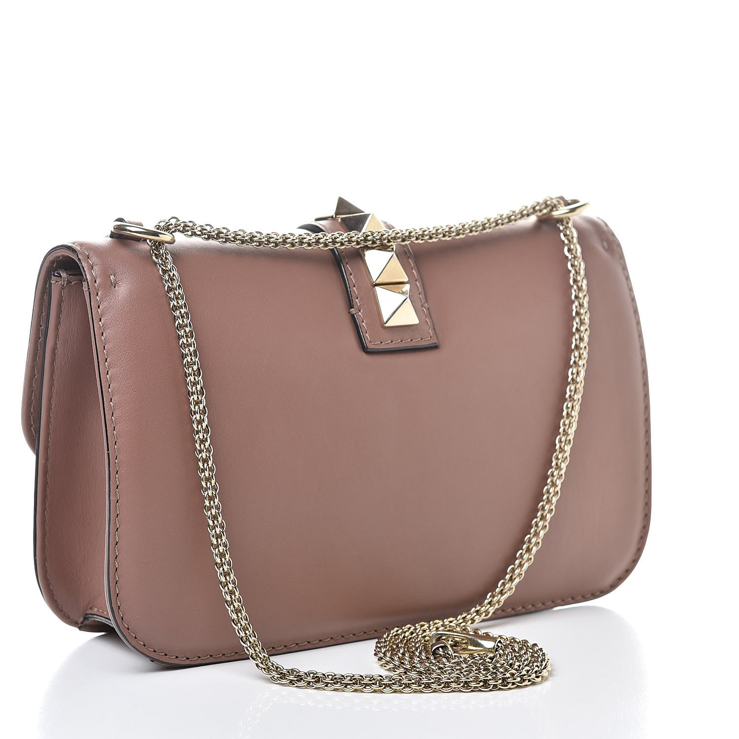 Valentino Garavani Vitello Medium Glam Lock Rockstud Flap Brownish 3 of 13