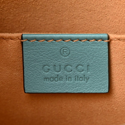 Gucci Wonka Grain Calfskin Small Diana Tote Bag Dusty Azure Orange Fluo 6 of 14