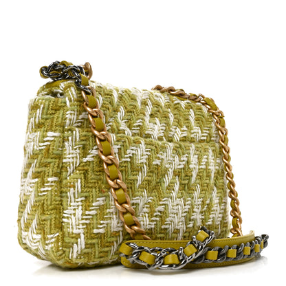 Chanel Tweed Quilted Medium Chanel 19 Flap Green 2 of 9