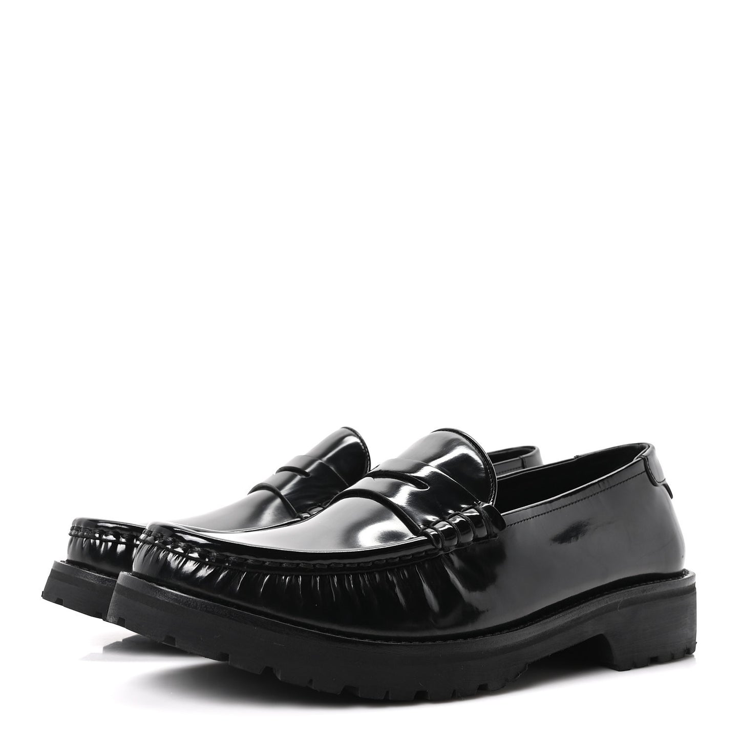 Glazed Calfskin Mens Master Le Loafer 15 Moccassins 43 Black