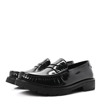 Saint Laurent Glazed Calfskin Mens Master Le Loafer 15 Moccassins 43 Black 4 of 10