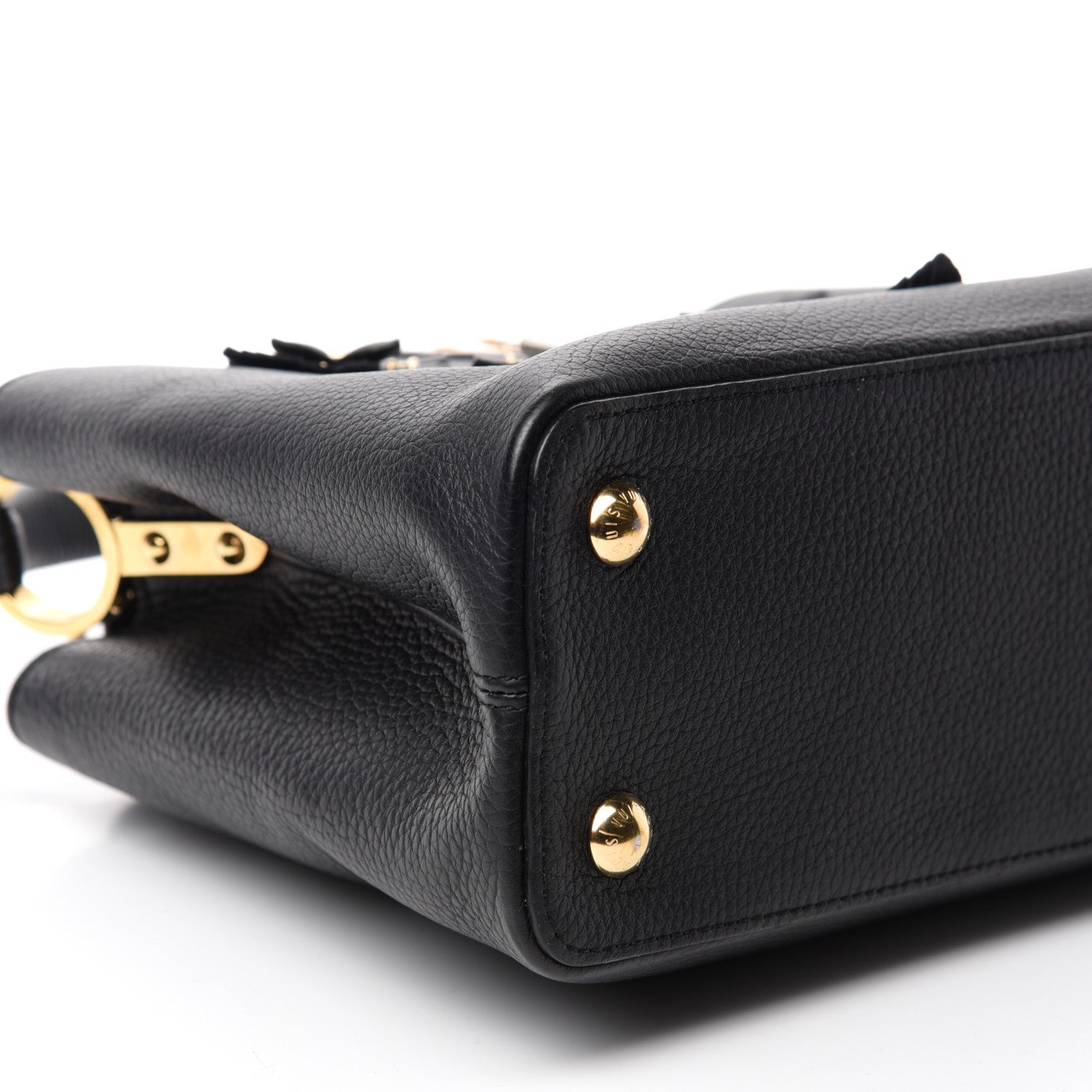 Louis Vuitton Taurillon Metallic Flowers Capucines PM Black 6 of 9