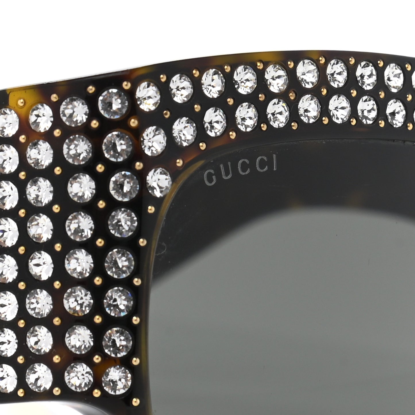 Acetate Crystal Oversize Hollywood Forever Sunglasses GG0144S Tortoiseshell