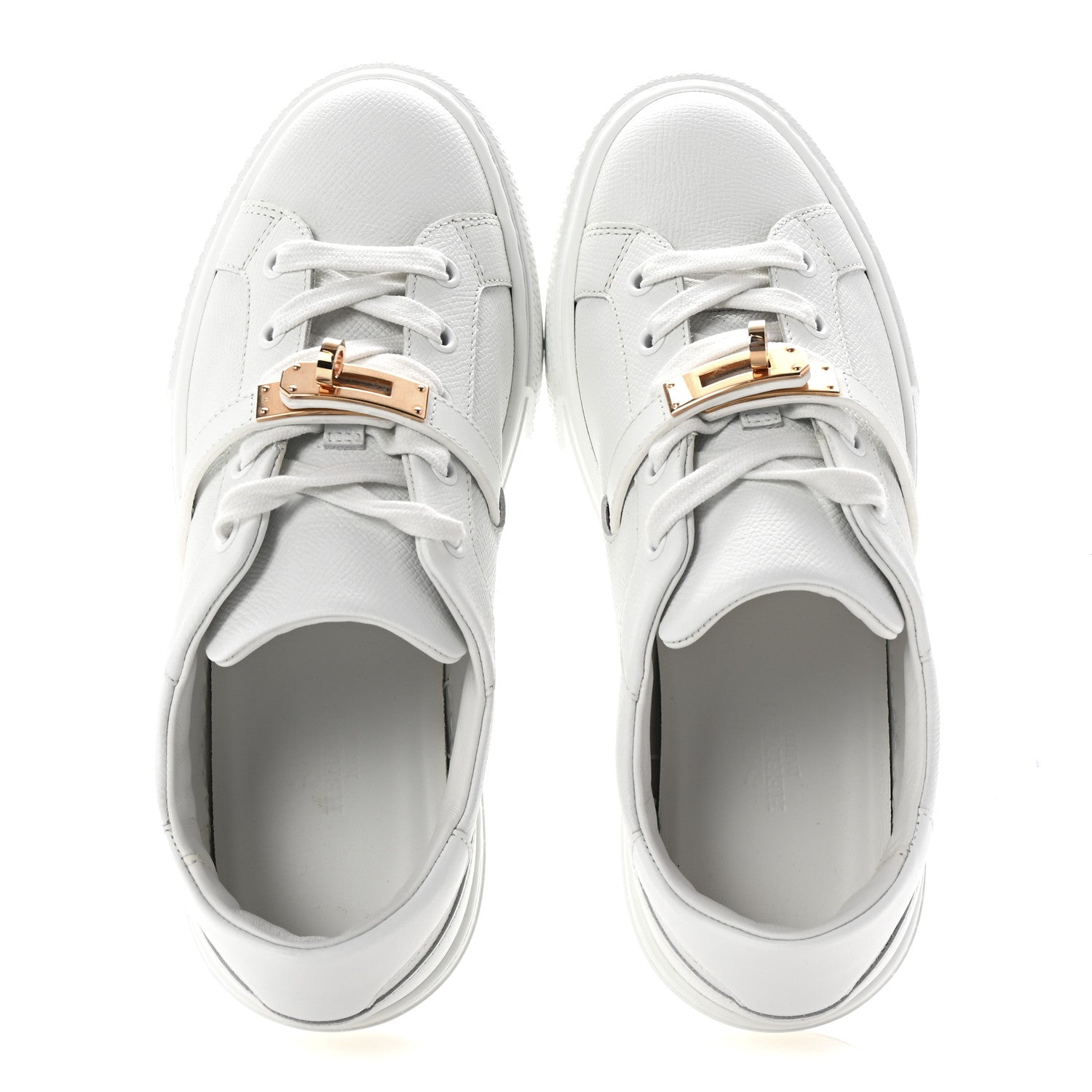 Hermes Epsom Calfskin Day Sneakers 37.5 White 2 of 11