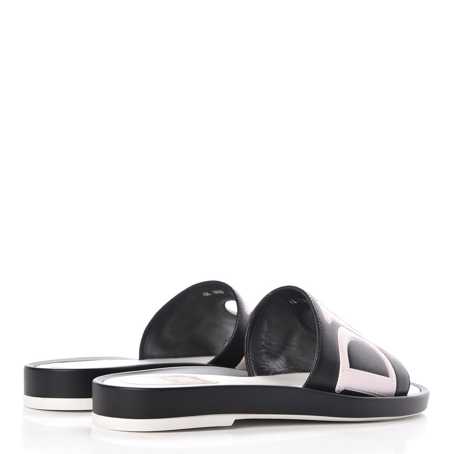 Calfskin Marina Slides 38 Black
