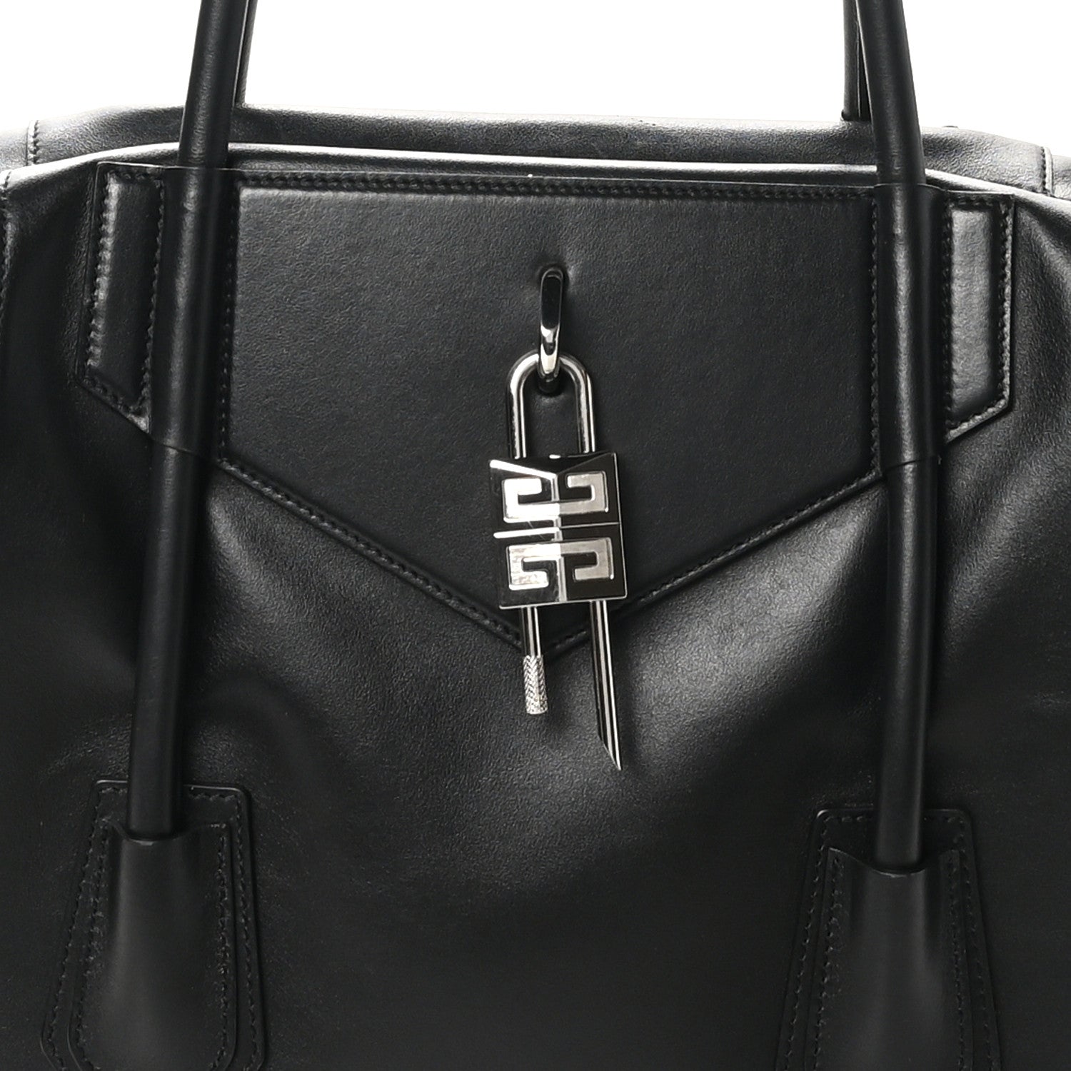 Givenchy Smooth Calfskin Medium Antigona Soft Lock Duffle Bag Black 7 of 9