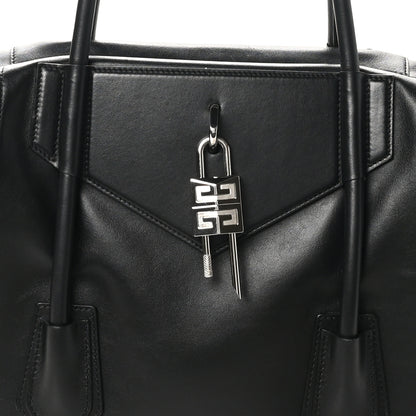 Givenchy Smooth Calfskin Medium Antigona Soft Lock Duffle Bag Black 7 of 9