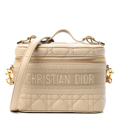 Christian Dior Lambskin Cannage Small Diortravel Vanity Case Light Beige 1 of 9