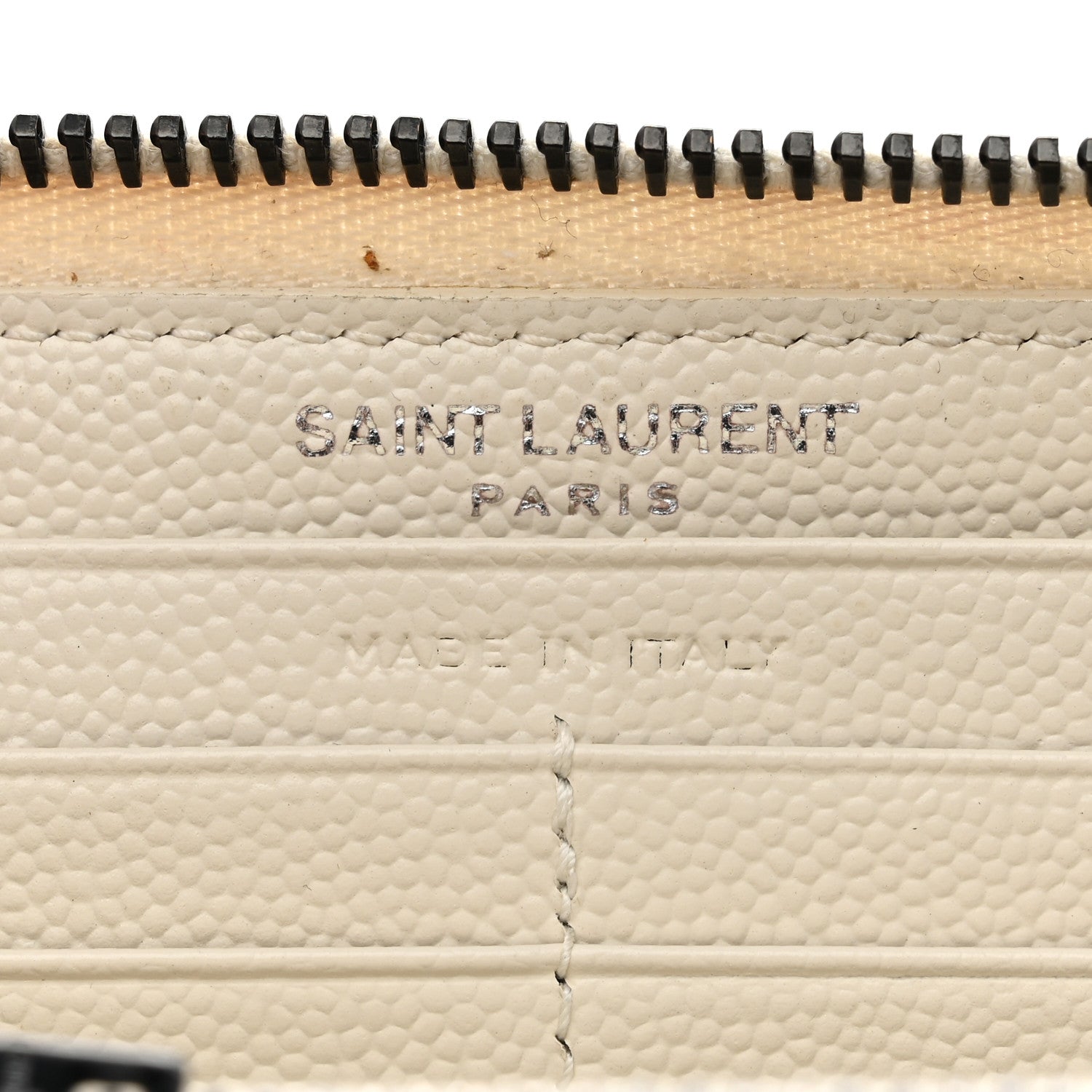 Saint Laurent Grain De Poudre Matelasse Chevron Monogram Zip Around Wallet Porcellana Black 6 of 6