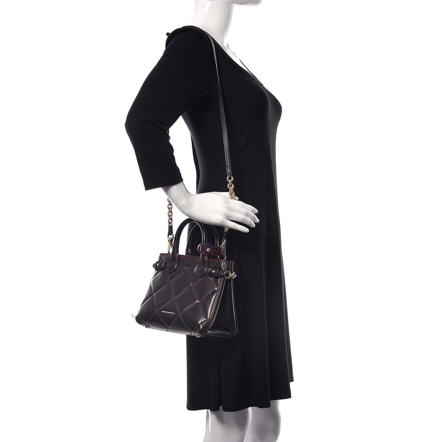 Lambskin Quilted Baby Banner Tote Black